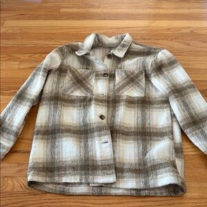 Time and Tru Brown and Cream Plaid Shirt